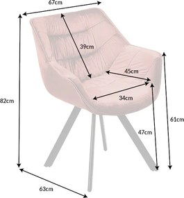 Scaun design retro Dutch Comfort, catifea roz