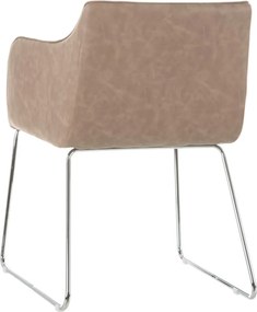 Scaun dining bej din piele Beige Dining Chair