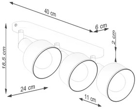 Spot Sollux SL.1315 ELBA 3xE27/15W/230V alb