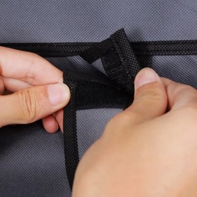 Dulap textil cu rafturi și bară pentru umerașe MATIS 110x175 cm gri