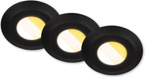 Briloner 7589035 – Set 3x spoturi LED dimabile încastrate pentru baie KLIRA, 1xLED/4,9W/230V IP44, negru