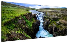 Tablou - Cascada intre stânci (120x50 cm)