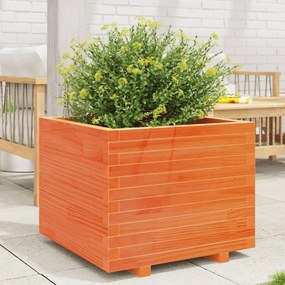 vidaXL Jardinieră grădină, maro ceruit, 60x60x49,5 cm, lemn masiv pin