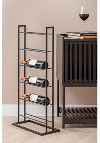 Raft pentru sticle de vin negru din metal număr de sticle 5 38x84,5x20 cm Single Floor – PT LIVING