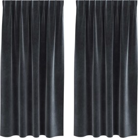 vidaXL Perdele opace 2 pcs Gri închis 140 x 175 cm Catifea