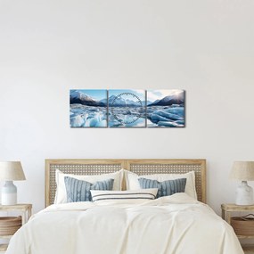 Tablou - Formațiuni glaciare (cu ceas) (90x30 cm)