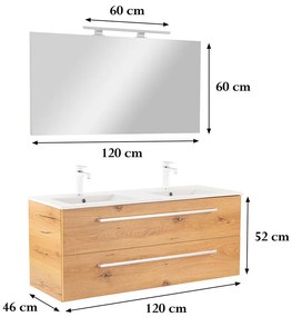 Mobilier complet de baie Vario Clam 120 stejar-stejar