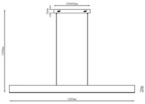 Lustră LED suspendată pe cablu BERNADETTA 20W 230V 4000K albă