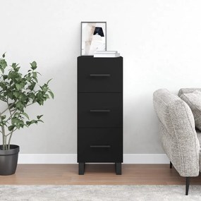 828629 vidaXL Servantă, negru, 34,5x34x90 cm, lemn compozit