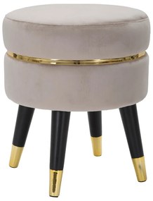 Taburet bej cu tapițerie din catifea Paris – Mauro Ferretti