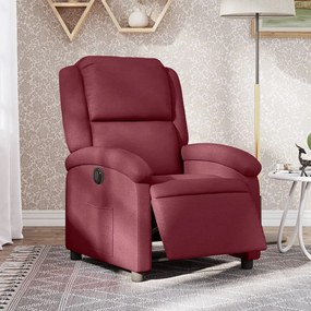 vidaXL Fotoliu rabatabil electric, roșu vin, material textil