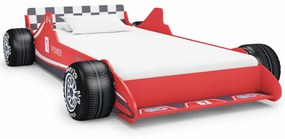 245660 vidaXL Pat pentru copii mașină de curse, roșu, 90 x 200 cm