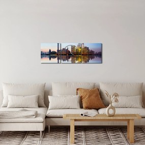 Tablou - Cerului dimineții deasupra Shanghaiului (cu ceas) (90x30 cm)