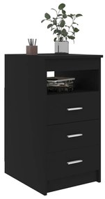 Dulap cu sertare, negru, 40x50x76 cm, lemn compozit 1, Negru, 1