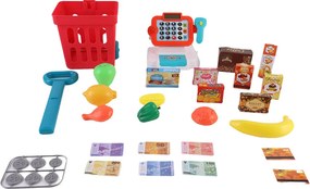 Casierie pentru magazin de jucării cu cărucior de cumpărături, 32 buc