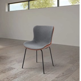 Scaun TEMPO, tesatura si piele ecologica - ALBASTRU - NEGRU