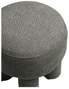Taburet gri închis cu tapițerie din chenille Canberra – House Nordic