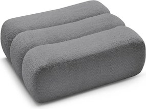 Taburet gri cu tapițerie din țesătură bouclé Azra – Bobochic Paris