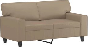 vidaXL Canapea cu 2 locuri, cappuccino, 120 cm, piele ecologică