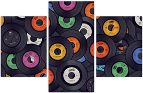 Tablou - plăci de gramofon (90x60 cm)