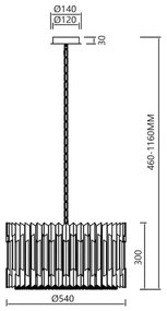 Lustră pe lanț RITZ 12xE14/40W/230V d. 54 cm auriu