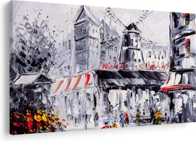 Tablou - Strada din Paris, pictură în ulei (90x60 cm)