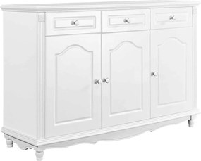Bufet lemn masiv alb Elizabeth, 140 × 47 × 95 cm