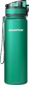 Sticla cu filtru pentru apa Aquaphor City 160045, 500 ml, Tritan, Carbune activ, Aqualen, Capac cu inchidere, Verde inchis