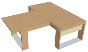 Masă Verno+ S 200 x 220 cm, cu extensie, stejar deschis / vanilie