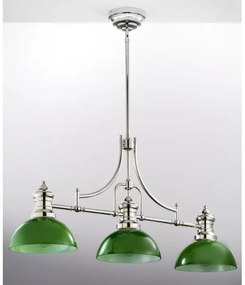 Jupiter 2072 - Lustră pe tijă PLATINO 3xE27/15W/230V verde/crom lucios