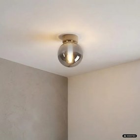 Plafonieră ELIAS 1xE14/5W/230V Ø 13 cm bej/gri fumuriu