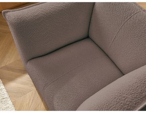 Fotoliu maro cu tapițerie din țesătură bouclé Giorgia – Bobochic Paris