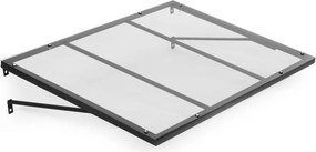 Copertină de intrare din policarbonat deasupra ușii cu structură din oțel Lățime: 80 cm | Lungime: 110 cm