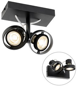 Spotlight modern negru cu 2 lumini - Master 50