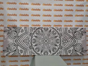 Tablou Mandala cu atingere antică în design alb-negru