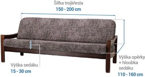 Gaico Huse bielastice MARMO maro 3fotoliu cu manere de lemn (l. 150 - 200 cm)