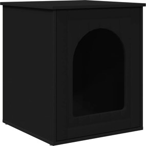 vidaXL Casa pentru pisici Negru 53 x 52 x 62 cm Lemn compozit