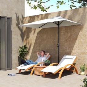 Outsunny Umbrar de Perete Semicircular cu Manivelă, Design Compact pentru Terase și Balcoane, Crem | Aosom Romania