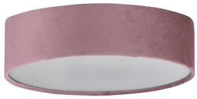Plafoniera moderna cu abajur din catifea roz Drum 3L, 50cm