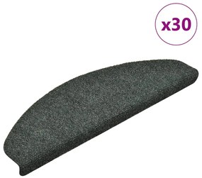 vidaXL Covorașe autoadezive pentru scări, 30 buc., 65x21x4 cm, verde, semirotunde, mari