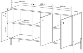 Dulap Scandia 3D (Stejar scandi + jedlička scandi). 1071387