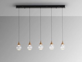 Lustra LED dimabila design modern Corina 5L negru/cupru