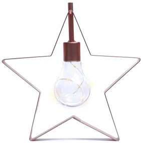 DecoKing Lampă de Crăciun Stea albă caldă, 5LED-uri