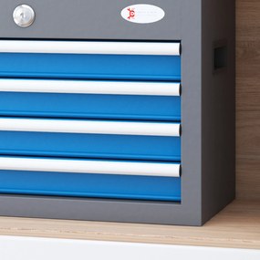 DURHAND Caisse boite à outils en metal cu 4 sertare și 1 blat superior, blocabil cu 2 chei furnizate, 2 mânere | Aosom Romania