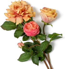 Buchet artificial LUX din 72 de trandafiri Peach, Roses
