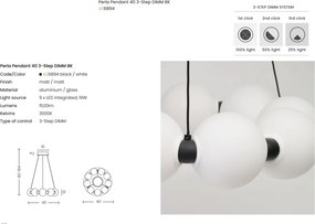 Lustra moderna diametru 40cm PERLA 3-STEP DIMM