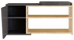 Comodă pentru pantofi Fiona - Oak, Anthracite