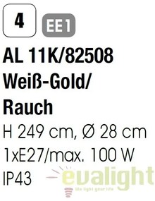 Stalp exterior stil clasic IP43 H235 Puchberg AL 11K/82508 weiß-gold/rauch OR
