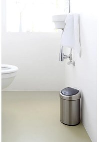 Cos de gunoi Brabantia Touch Bin 647217, 3 L, Deschidere lina si silentioasa, Montare pe perete, Rezistent la amprente, Inox