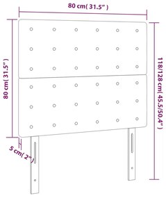 Tablie de pat cu LED, gri taupe, 80x5x118 128 cm, textil 1, Gri taupe, 80 x 5 x 118 128 cm